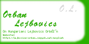 orban lejbovics business card